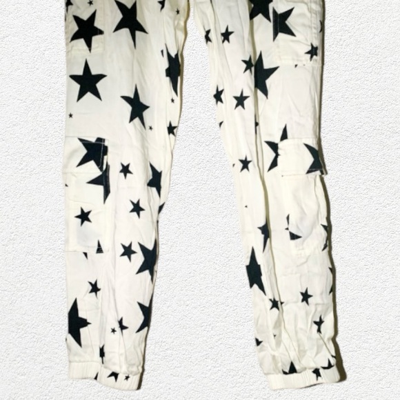 Chaser Black Stars Print Lounge Cargo Jogger Sweatpants Size Medium - Picture 8 of 9
